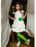 Cap Sleeves Satin Petals Flower Girl Dress